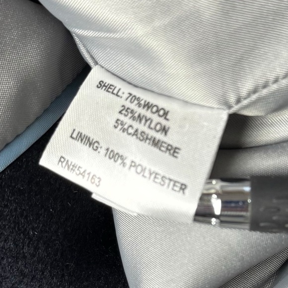 Calvin Klein Black Wool Cashmere Blend Peacoat Size 16 Classic Preppy - Picture 4 of 6